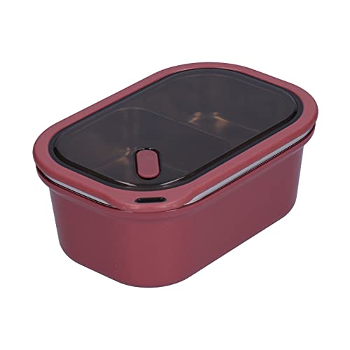 plplaaoo Lebensmittelbehälter aus Edelstahl, 1200 ml Studenten-Lunchbox, 7.9 x 5.5 x 3.1 Zoll Lebensmittel-Aufbewahrungsbox, auslaufsichere 2-lagige Bento-Box, Lunch-Aufbewahrungsbehälter(Rot), B von plplaaoo