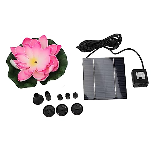 plplaaoo Lotus Blume Solarwasserpumpe schwimmende Solarvogelbad Brunnen Solar angetriebener Wasserpumpe für Garten Teich Terrasse Aquarium ABS monokristalline Silizium 1.4W von plplaaoo