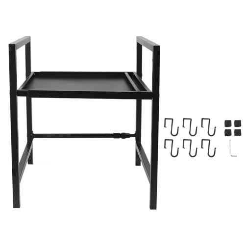 plplaaoo Mikrowellenofen -Rack Kohlenstoffstahl Erweiterbares Küchenmikrowellenstand Arbeitsplatte Utensilienregal für Home küchensparende Organisator (1 Stufe) von plplaaoo
