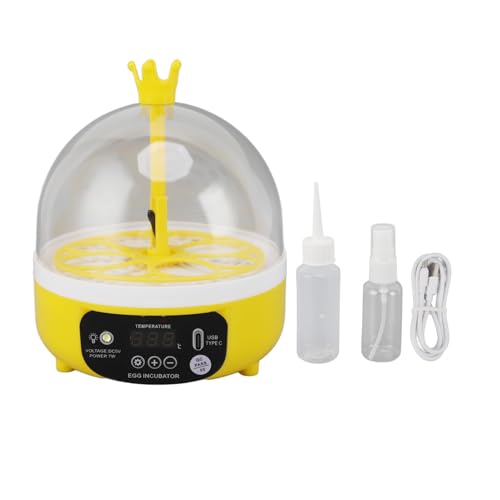 plplaaoo Mini -Ei -Inkubator Automatische Temperaturfeuchtigkeitskontrolle transparenter Deckel Multifunktional Schlüpfen hoher Effizienz niedriger Rauschen kompakt für die Heimschule (Auto Turning) von plplaaoo