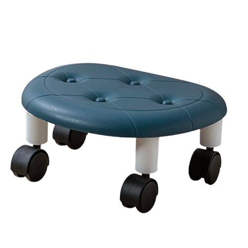 plplaaoo Niedriger Rollhocker Universalräder bewegliche PU -Oberfläche Plastikstruktur Stuhl für Wohnzimmer Babyzimmer Öko -freundliches kompaktes Design (Blau) von plplaaoo
