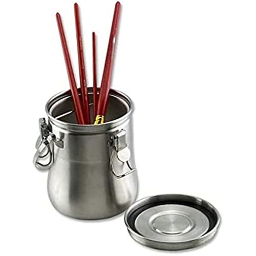 plplaaoo Ölpinselwascher, Künstlerpinselwascher, Pinselwascher aus Edelstahl, Auslaufsicher, Praktischer Griff, Sieb, Pinselreiniger Für Aquarell, Acryl, Ölkunst von plplaaoo