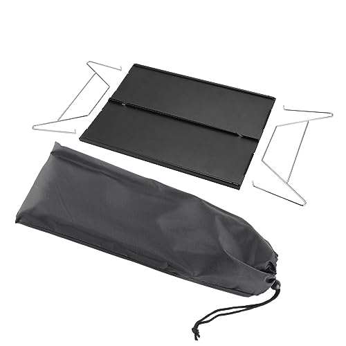 plplaaoo Outdoor -Campingtisch tragbarer haltbarer Mini -Grill -Tisch Leichtes Aluminiumlegier -Faltpicknick Beizertisch für Camping -Wanderreisen schwarz 13.8x9.8x4.3in von plplaaoo