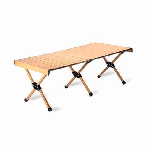 plplaaoo Outdoor -Klapptisch tragbarer Roll -up -Camping -Tisch Voll Aluminiumlegierungstisch mit Aufbewahrungstasche für Camping -Picknick im Freien BBQ Strand Hinterhof (1200x600mm) von plplaaoo