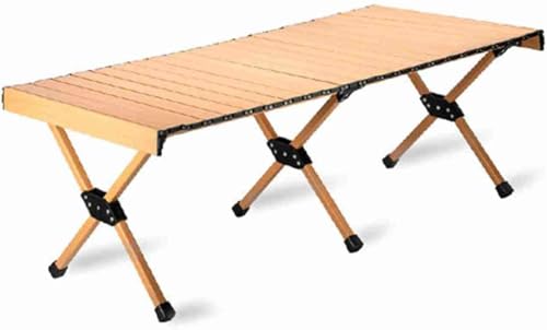 plplaaoo Outdoor -Klapptisch tragbarer Roll -up -Camping -Tisch Voll Aluminiumlegierungstisch mit Aufbewahrungstasche für Camping -Picknick im Freien BBQ Strand Hinterhof (1200x600mm) von plplaaoo