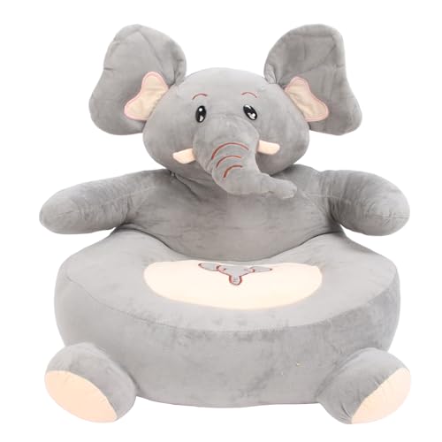 plplaaoo Plüsch Charakter Kinderstuhl weiche komfortable Cartoon gefüllte Tiersofa für Kleinkinder Kinder Kinderzimmer Spielzimmer Kristall Samt Material Leicht tragbar (Kleiner Elefant) von plplaaoo