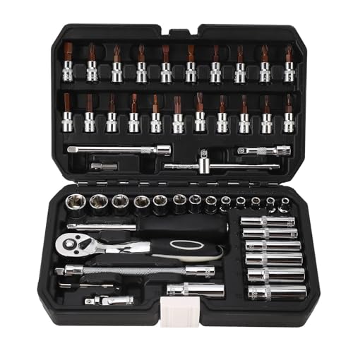 plplaaoo Ratchetschlüssel 1/4 -Zoll -Antriebsschraubendreherwerkzeugsatz Kit 72 Zähne Hochleistungschrom Vanadium Stahl mit Gummigriff für Automaschinerie -Motorradwartung von plplaaoo