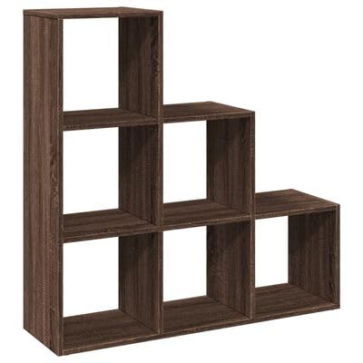 plplaaoo Raumteiler-Bücherregal 3 Etagen Braun Eichen-Optik 99x29x99 cm von plplaaoo