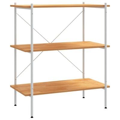 plplaaoo Regal mit 3 Böden Weiß und Eiche-Optik 80x40x92 cm von plplaaoo