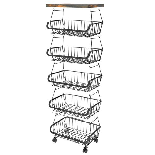 plplaaoo Rotierender Aufbewahrung skorb mit Rädern und Top-Tisch mehrstufiger Metalldraht-Obstgemüse-Organizer-Warenkorb für Heim küche Robuste rostfreie Kohlenstoffstahl-Faserplatte 4 (6 Schichten) plplaaoo Rotierender Aufbewahrung skorb mit Rädern und Top-Tisch mehrstufiger Metalldraht-Obstgemüse-Organizer-Warenkorb für Heim küche Robuste rostfreie Kohlenstoffstahl-Faserplatte 4 (6 Schichten) von plplaaoo