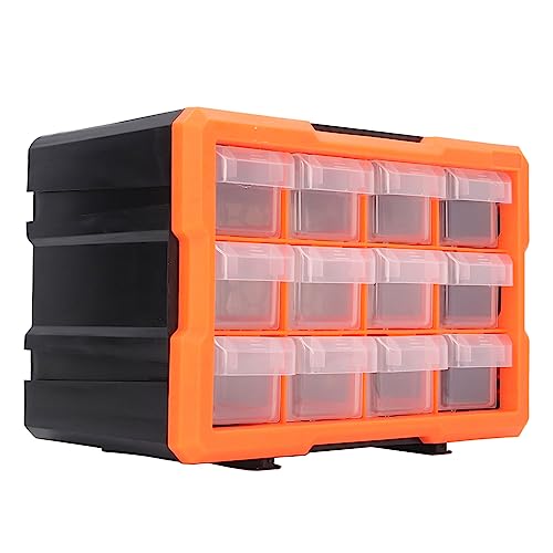 plplaaoo Schublade Teile Box 12 Schubladen PVC Hardware Speicher Organizer Stapelbarer Werkzeug Speicherbox Wandmontage transuzente Schubladen für Büro -Klassenzimmer von plplaaoo