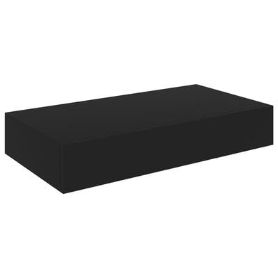 plplaaoo Schweberegal mit Schublade Schwarz 48x25x8 cm von plplaaoo