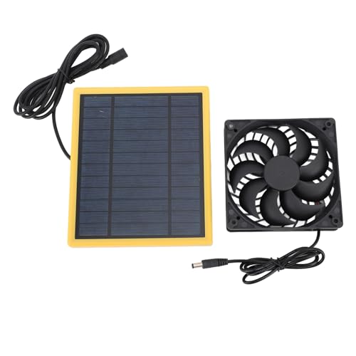 plplaaoo Solarpanel Lüfter Kit 20W wasserdicht für kleine Hühnerkoops Gewächshäuser Schuppen Tierhäuser Fenster Auspuff Stille Betrieb von plplaaoo