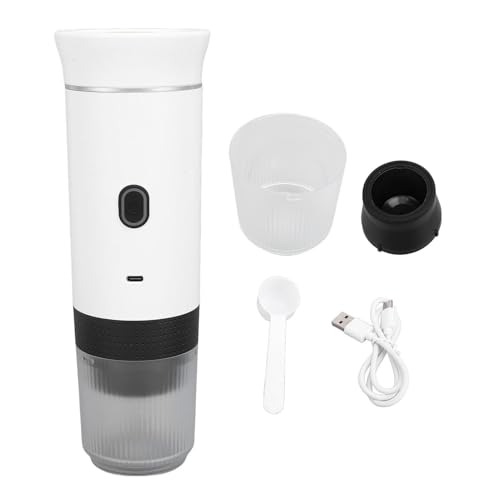 plplaaoo Tragbare Kaffeemaschine wieder aufladbare elektrische Handheld -Auto -Kaffeemaschine Automatisch ein Brauen Sie reichhaltiges Geschmack für Reisebüro Home Abs Material 698g (Weiß) von plplaaoo