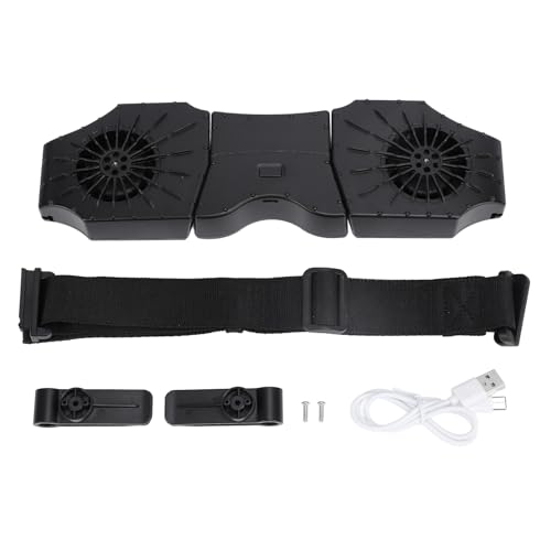 plplaaoo Tragbare Taillenlüfungsgürtel mit Dual -Lüfter 5000mah wiederaufladbare tragbare Kühlung Ganzkörperluftstrom für Camping im Freien Camping Wanderfischerei Abs PBT -Material (Schwarz) von plplaaoo