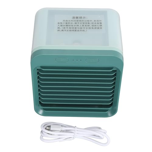 plplaaoo Tragbarer Misting -Lüfter USB wiederaufladbar 5000mAh Batterie Batterie Luftkühlventilator mit 200 ml Wassertank für Camping im Freien Innenschreibtisch Verwenden Sie ABS -Material (Grün) von plplaaoo