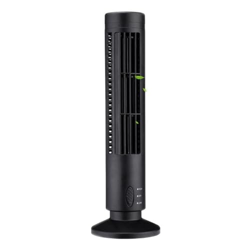 plplaaoo USB Tower -Lüfter Blatteless oszillierendes leistungsstarkes Wind 2 Geschwindigkeiten Verstellbarer Kühllüfter für Büropakte Home Leichtes kompaktes ABS -Material 12,99 Zoll (Schwarz) von plplaaoo