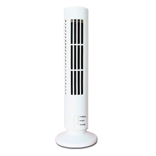plplaaoo USB Tower -Lüfter Blatteless oszillierendes leistungsstarkes Wind 2 Geschwindigkeiten Verstellbarer Kühllüfter für Büropakte Home Leichtes kompaktes ABS -Material 12,99 Zoll (Weiß) von plplaaoo