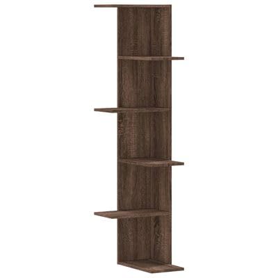 plplaaoo Wand-Eckregal Braun Eichen-Optik 36,5x36,5x140 cm Holzwerkstoff von plplaaoo