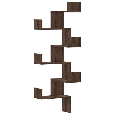 plplaaoo Wand-Eckregal Braun Eichen-Optik 45x45x147 cm Holzwerkstoff von plplaaoo
