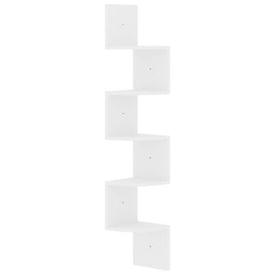 plplaaoo Wand-Eckregal Hochglanz-Weiß 19x19x123 cm Holzwerkstoff von plplaaoo