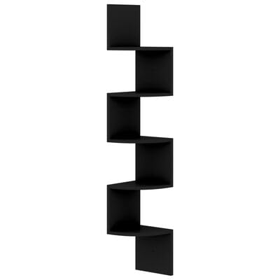 plplaaoo Wand-Eckregal Schwarz 19x19x123 cm Holzwerkstoff von plplaaoo