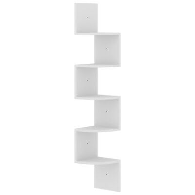 plplaaoo Wand-Eckregal Weiß 19x19x123 cm Holzwerkstoff von plplaaoo
