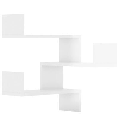 plplaaoo Wand-Eckregale 2 STK. Hochglanz-Weiß 40x40x50 cm Holzwerkstoff von plplaaoo
