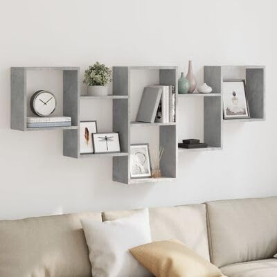 plplaaoo Wandregal Betongrau 159x18x66 cm Holzwerkstoff plplaaoo Wandregal Betongrau 159x18x66 cm Holzwerkstoff von plplaaoo