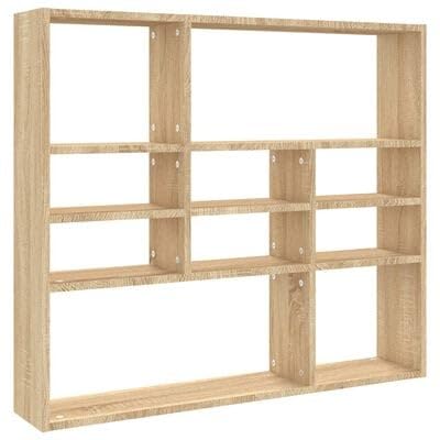 plplaaoo Wandregal Sonoma-Eiche 90x16x78 cm Holzwerkstoff von plplaaoo