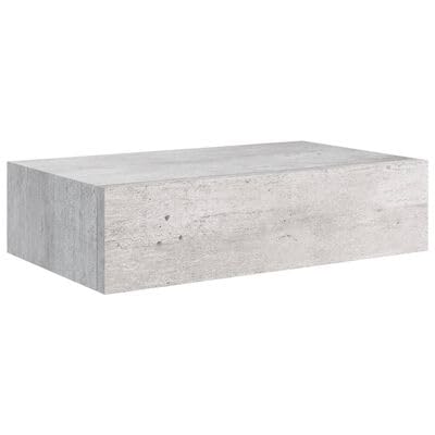 plplaaoo Wandregal mit Schublade Betongrau 40x23,5x10 cm MDF plplaaoo Wandregal mit Schublade Betongrau 40x23,5x10 cm MDF von plplaaoo