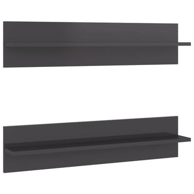 plplaaoo Wandregale 2 STK. Hochglanz-Grau 80x11,5x18 cm Holzwerkstoff plplaaoo Wandregale 2 STK. Hochglanz-Grau 80x11,5x18 cm Holzwerkstoff von plplaaoo