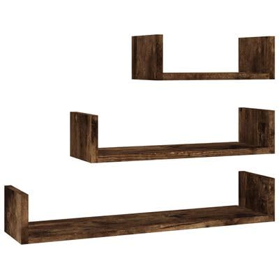 plplaaoo Wandregale 3 STK. Räuchereiche Holzwerkstoff plplaaoo Wandregale 3 STK. Räuchereiche Holzwerkstoff von plplaaoo
