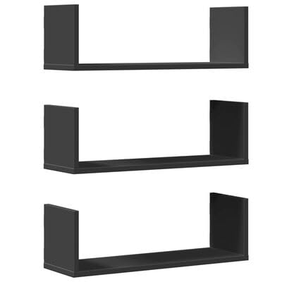 plplaaoo Wandregale 3 STK. Schwarz 58x18x18 cm Holzwerkstoff plplaaoo Wandregale 3 STK. Schwarz 58x18x18 cm Holzwerkstoff von plplaaoo