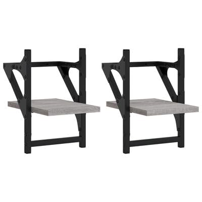 plplaaoo Wandregale mit Stangen 2 STK. Grau Sonoma 20x25x30 cm plplaaoo Wandregale mit Stangen 2 STK. Grau Sonoma 20x25x30 cm von plplaaoo