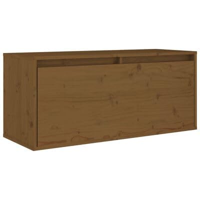plplaaoo Wandschrank Honigbraun 80x30x35 cm Massivholz Kiefer von plplaaoo