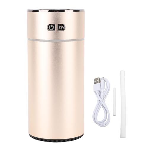 therapy Machine Dual Spray Tragbares Smart Car Lufterfrischer Diffusor -Luftbefeuchter mit 300 ml Kapazität Wassertank einstellbarer Nebel für Autobüro -Aluminiumlegierung ABS PP (Gold) von plplaaoo