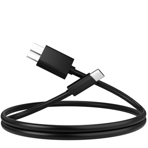 pluX USB C auf Micro B Kabel 1M USB C Festplattenkabel Typ C auf Micro B USB 3.0 Nylon geflochten Kompatibel mit Toshiba Canvio Seagate WD Element Externe Festplatten SSD HDD Galaxy S5 Kamera usw von pluX