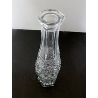 Anker Hocking Wexford Diamant Muster Glas Klare Knospe Vase von pluckylucky