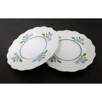 Dansk Fransk Collection Blütenmuster Made in Japan Scalloped Zwei Untertassen von pluckylucky