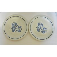 Pfaltzgraff Yorktowne Usa Speiseteller Blau Floral Castle Back Mark 2Er Set von pluckylucky