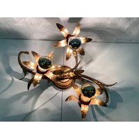Hollywood Regency Wandlampe Dreiflammig Florales Design 70Er 80Er Jahre von plutorakerCom