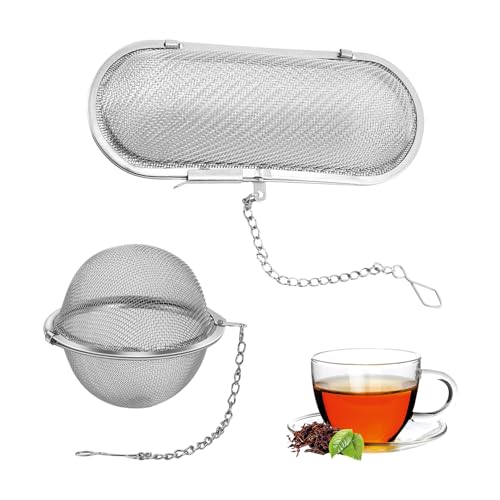 Gewürzei, 2 Stück Gewürzsieb Aus Edelstahl Teesieb Teeei Gewürzsieb zum Mitkochen, Gewürzkugel Infuser Teefilter Geeignet für Alle Arten von Tassen Teekannen Kannen Kugelformer Teaballs Gewürzei, 2 Stück Gewürzsieb Aus Edelstahl Teesieb Teeei Gewürzsieb zum Mitkochen, Gewürzkugel Infuser Teefilter Geeignet für Alle Arten von Tassen Teekannen Kannen Kugelformer Teaballs von pluvialix
