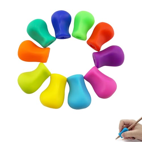 pluvialix 10 Stück Schreibhilfe für Stift Kinder Hilfe,Silikon Schreibhilfe für Grip Dicke Ergonomische Halter Griff Griffverdickung Halterung Anfänger Schreiblernhilfe Schreibhilfen Bleistiftgriffe von pluvialix