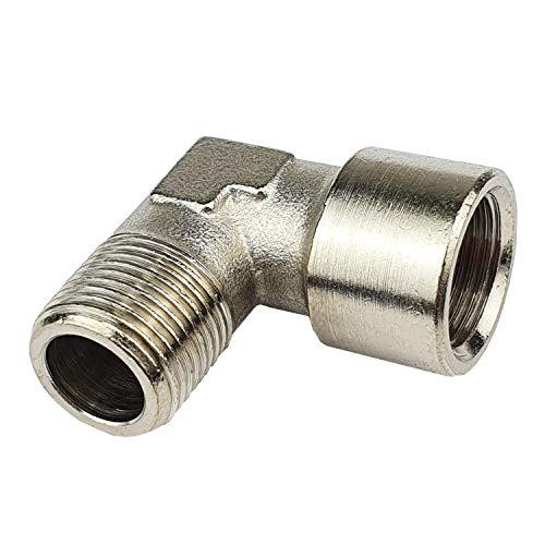 90° - Einschraubwinkel G 1/4" Innengewinde - R 1/4" Außengewinde 16 bar Gewindefitting Messing vernickelt Verbindungsstück Fitting von pneumatik-24.de