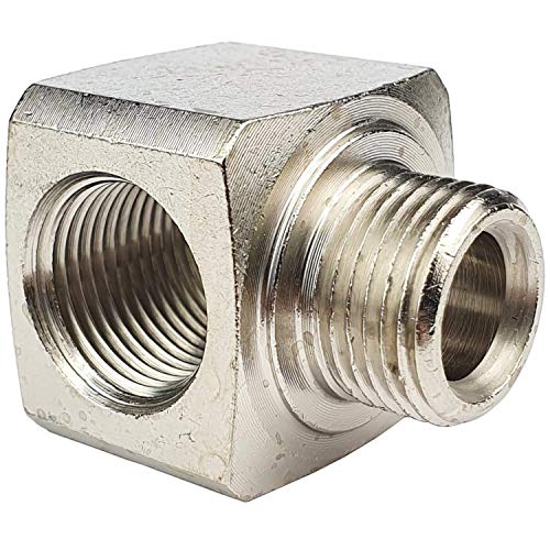 90° - Winkel G 1/4" Innengewinde - G 1/4" Außengewinde Messing vernickelt von pneumatik-24.de