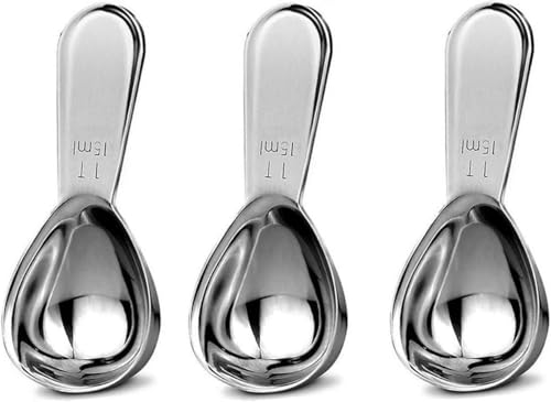 3-Stücke Esslöffel Kaffee Scoop Edelstahl Kaffee Scoops kurzer Griff Esslöffel Messlöffel für Kaffee, Milchpulver, Fruchtpulver, Weihnachtsküche Geschenke (15ml) von pobowlgarls