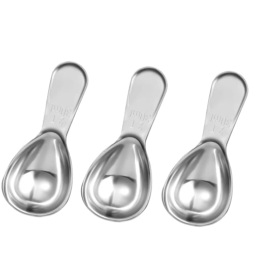 3-Stücke Esslöffel Kaffee Scoop Edelstahl Kaffee Scoops kurzer Griff Esslöffel Messlöffel für Kaffee, Milchpulver, Fruchtpulver, Weihnachtsküche Geschenke (30ml) von pobowlgarls