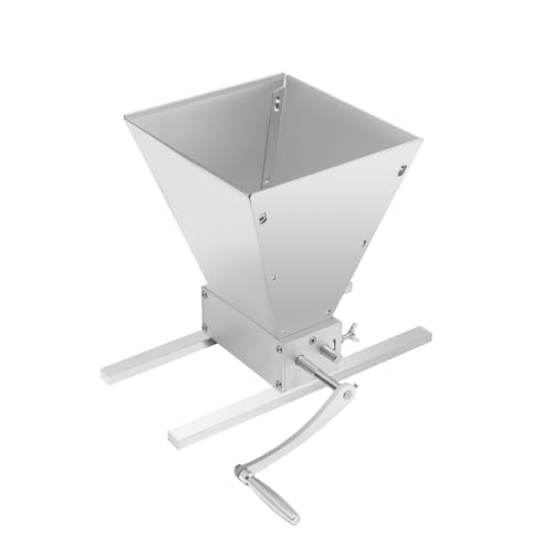 4L Manuelle Getreidemühle, Verstellbare Getreidebrecher mit 2 Aluminiumstangen, Malzmühle, Futtermühle, Schrotmühle für Getreide Futterherstellung von pochcicou