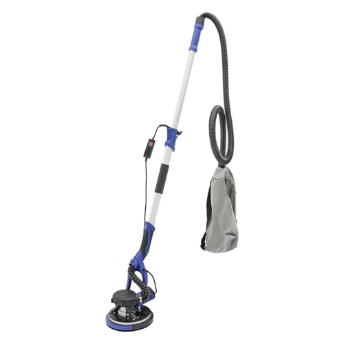 Trockenbauschleifer, 750W Langhalsschleifer mit LED und Teleskopstiel, Ø 225 mm, Neigbarer Kopf, 1800 U/Min Wandschleifer (Saphirblau) von pochcicou